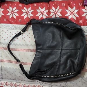 The Sak Silverlake Black Leather Studded Hobo Bag